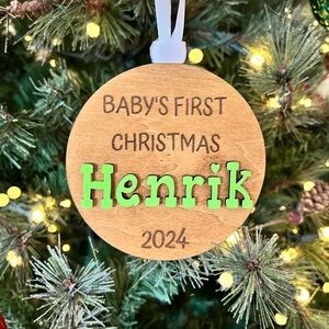 Handmade Personalized Baby First Christmas Ornament, New Baby Gifts